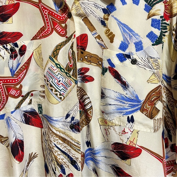 Whistles Cream and Red silk Casual Button Down Shirt - Picture 7 of 9